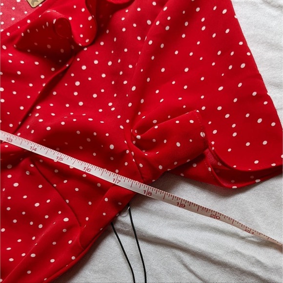 HYFVE wrap dress red polka dot size M NWOT - Picture 8 of 10